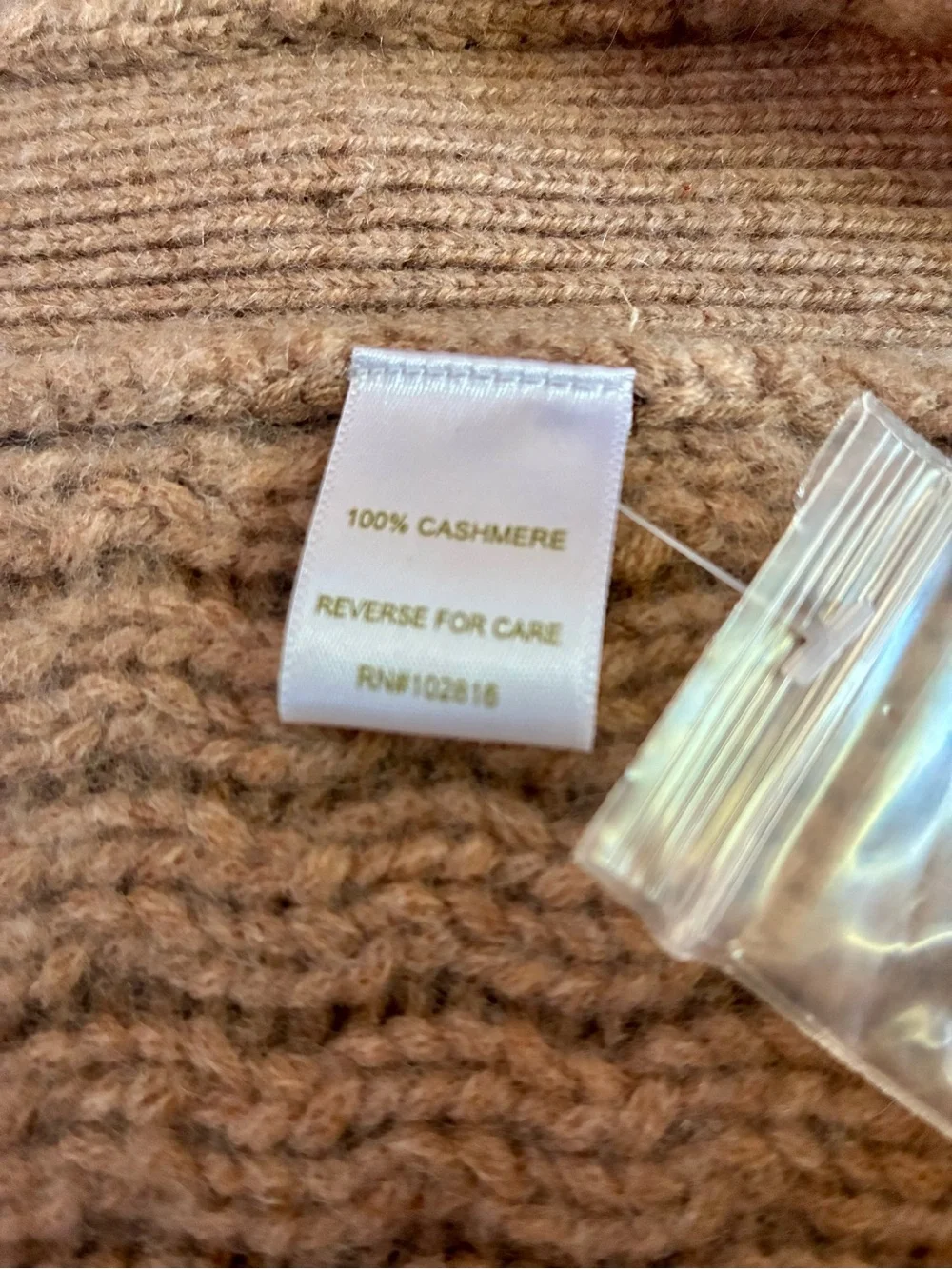 Garnet Hill 100% Cashmere Cozy Textured Open-Front Cardigan - Camel